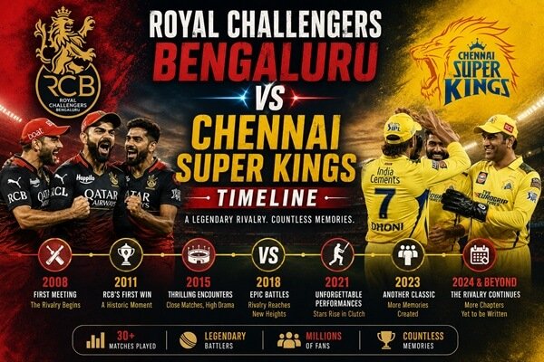 Royal Challengers Bengaluru vs Chennai Super Kings Timeline