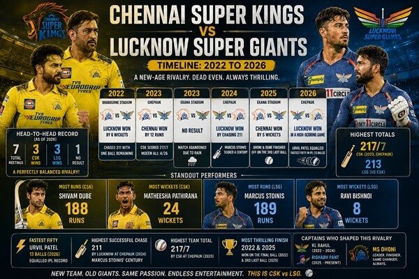 Chennai Super Kings vs Lucknow Super Giants Timeline