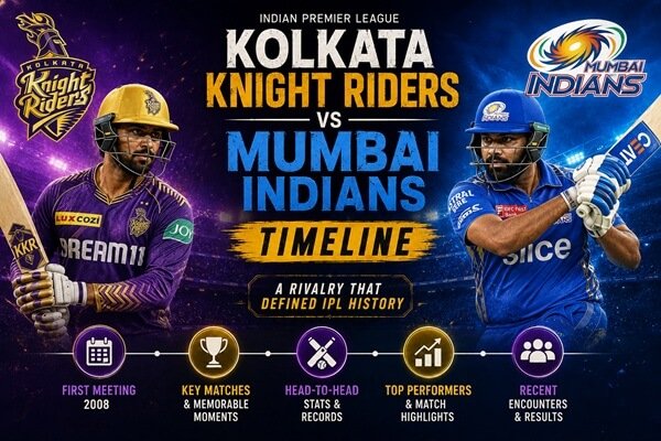 Kolkata Knight Riders vs Mumbai Indians Timeline